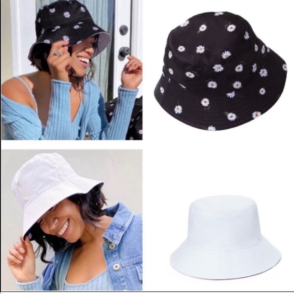 Alice + Olivia reversible daisy bucket hat